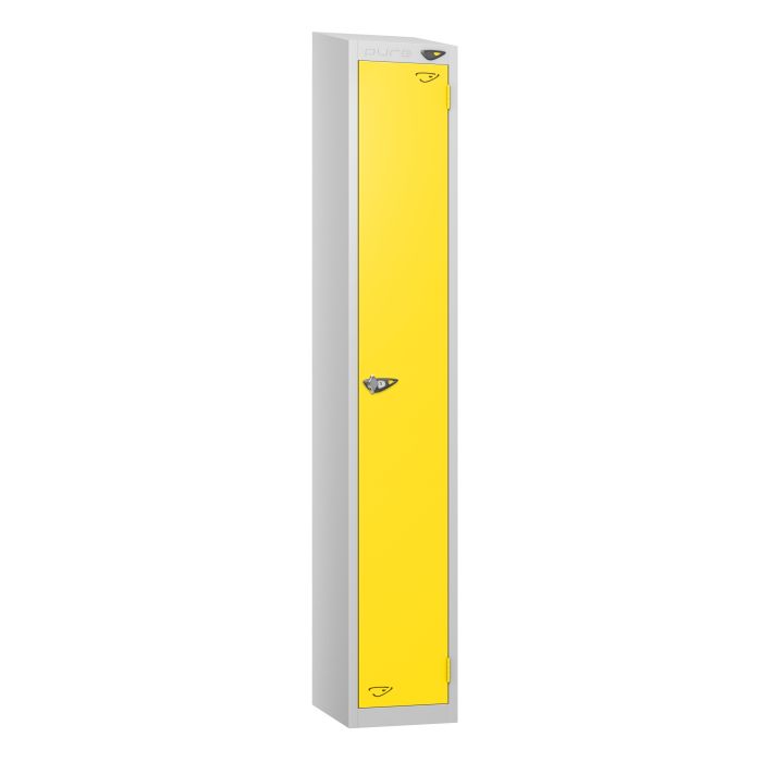 Lockers- Full Height Sloping Top- Depth 30cm- Yellow 1 Door