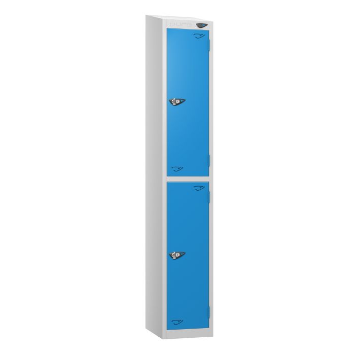 Lockers - Full Height Sloping Top- Depth 30cm- Blue- 2 Door Lockers - Full Height Sloping Top- Depth 30cm- Blue- 2 Door