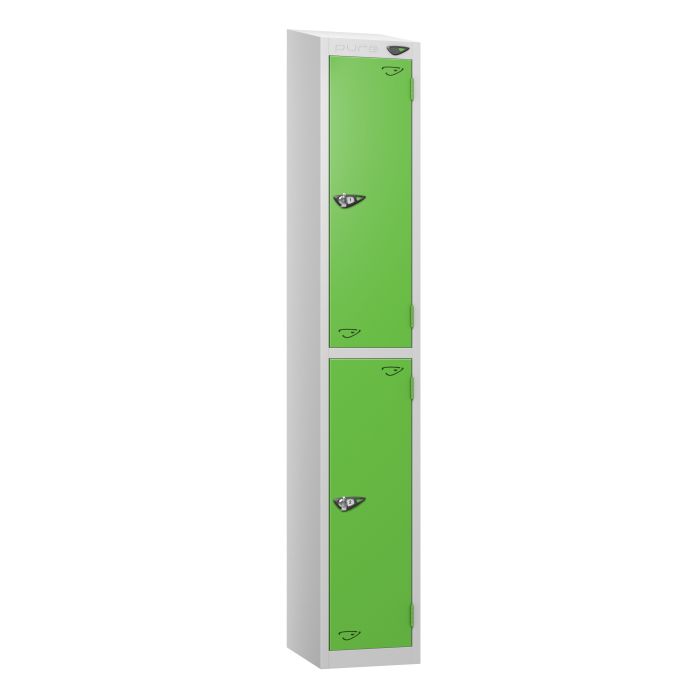 Lockers- Full Height- Sloping Top- Depth 30cm- Green- 2 Door Lockers- Full Height- Sloping Top- Depth 30cm- Green- 2 Door