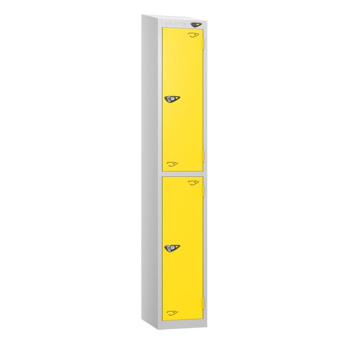 Lockers- Full Height Sloping Top- Depth 30cm- Yellow- 2 Door