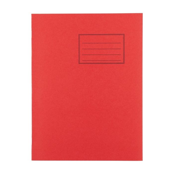 Exercise Books 9 x 7in 32 Page 12mm Feint/Blank Alternate - Vivid Red - Pack of 100