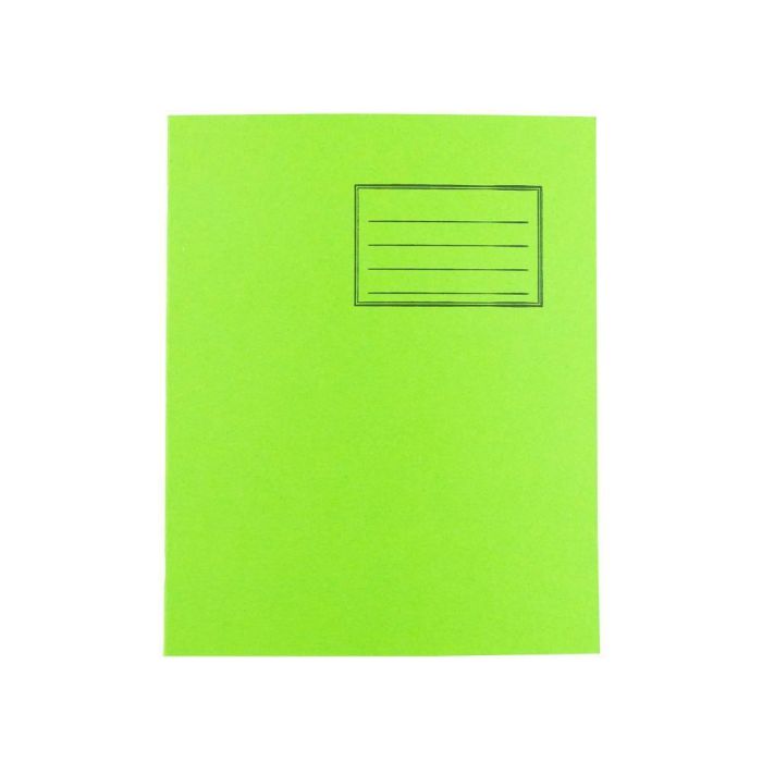 Exercise Books 8 x 6.5in 32 Page T/Hf Blank B/Hf 8mm Feint - Vivid Green - Pack of 100