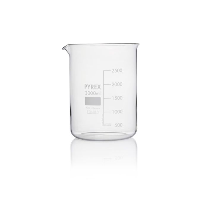 Pyrex Glass Beaker-Squat Form-3L-Pk 4 Pyrex Glass Beaker-Squat Form-3L-Pk 4