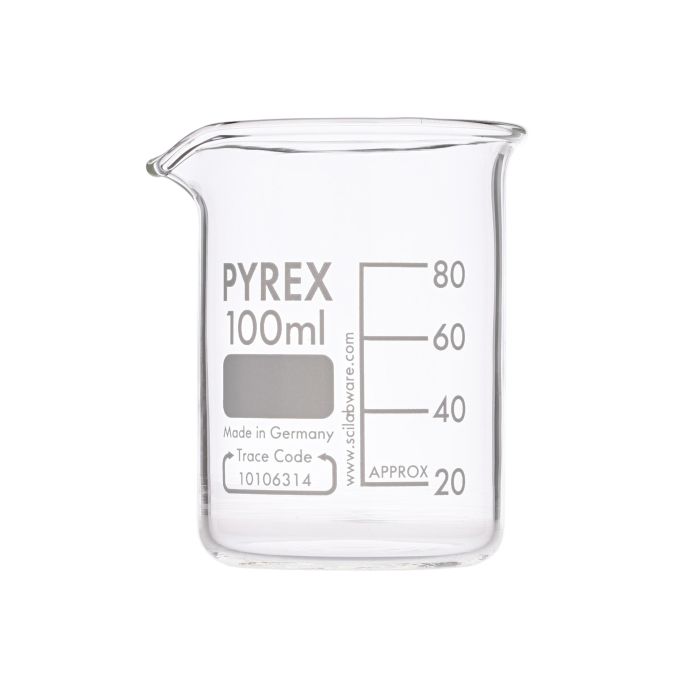 Pyrex Glass Beaker Squat Form - 100ml - Pack of 10 Pyrex Glass Beaker Squat Form - 100ml - Pack of 10