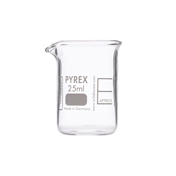 Pyrex Glass Beaker Squat Form - 25ml - Pack of 10 Pyrex Glass Beaker Squat Form - 25ml - Pack of 10