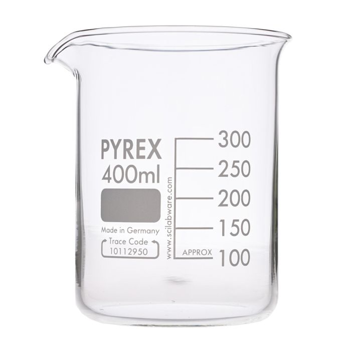 Pyrex Glass Beaker Squat Form - 400ml - Pack of 10 Pyrex Glass Beaker Squat Form - 400ml - Pack of 10