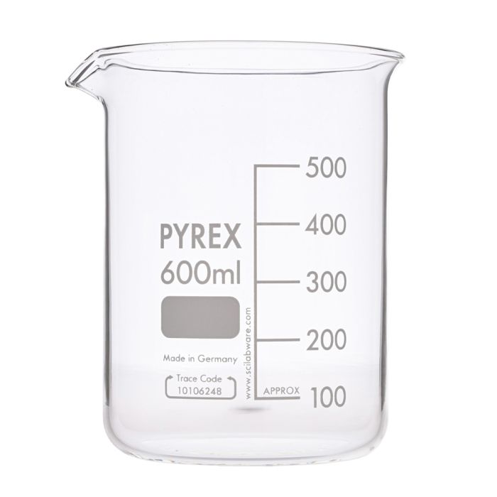 Pyrex Glass Beaker Squat Form - 600ml - Pack of 10 Pyrex Glass Beaker Squat Form - 600ml - Pack of 10
