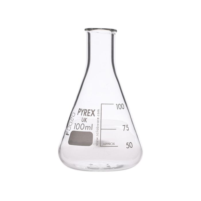 Pyrex Narrow Mouth Conical Flask - 100ml - Pack of 10 Pyrex Narrow Mouth Conical Flask - 100ml - Pack of 10