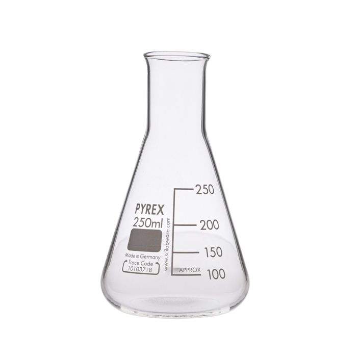 Pyrex Narrow Mouth Conical Flask - 250ml - Pack of 10 Pyrex Narrow Mouth Conical Flask - 250ml - Pack of 10