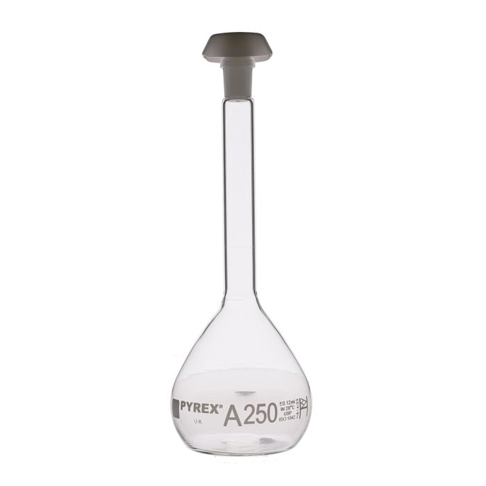 Pyrex Stoppered Volumetric Flask - 250ml - Pack of 2 Pyrex Stoppered Volumetric Flask - 250ml - Pack of 2