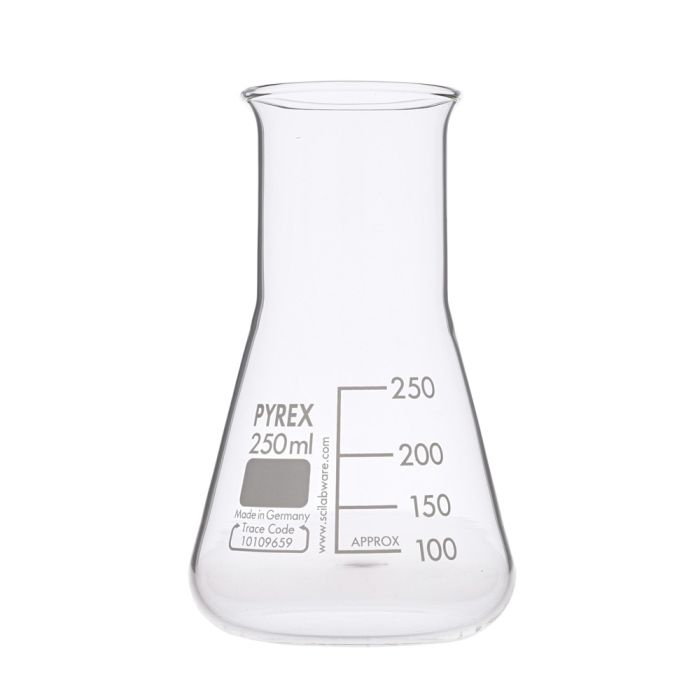 Pyrex Wide Mouth Conical Flask - 250ml - Pack of 10 Pyrex Wide Mouth Conical Flask - 250ml - Pack of 10