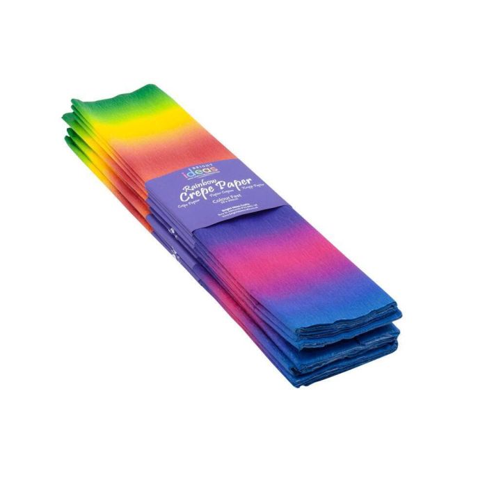 Rainbow Crepe Paper Folds 50cm x 2.5m - Pack of 10 Rainbow Crepe Paper Folds 50cm x 2.5m - Pack of 10