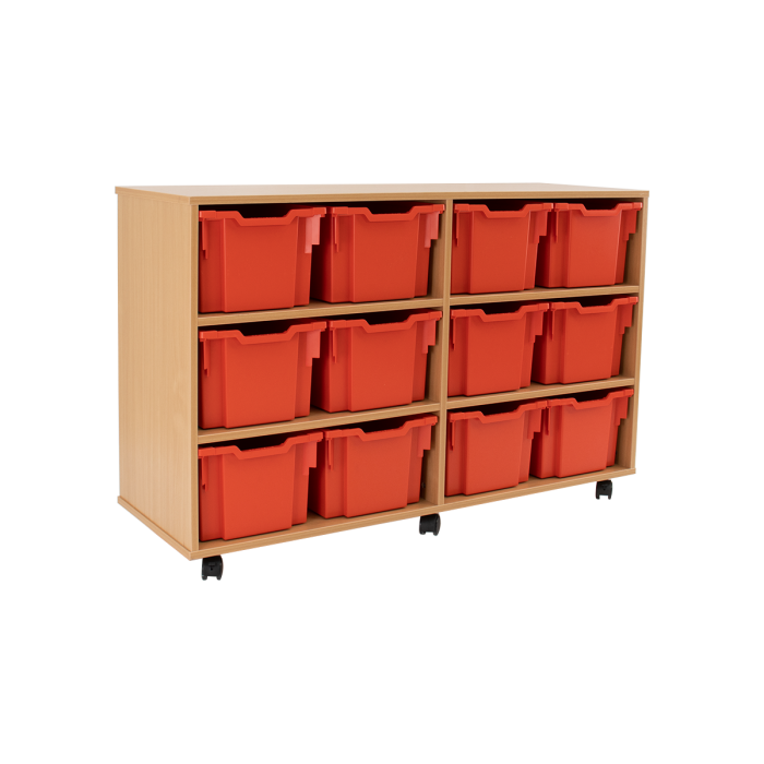 12 Extra Deep Tray Unit - Red Trays