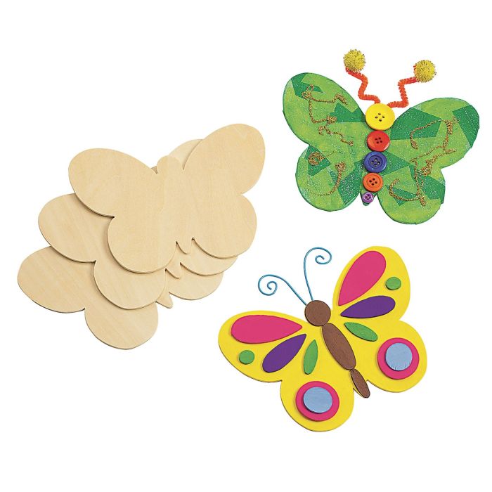 Wooden Butterfly Shapes - Pack of 12 Wooden Butterfly Shapes - Pack of 12