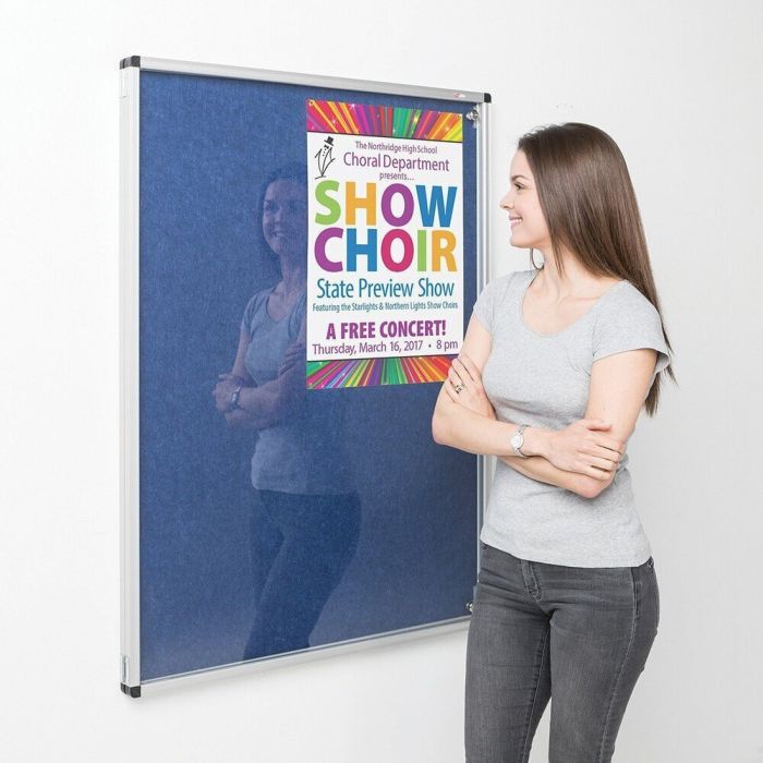 Resist-a-Flame Tamperproof Noticeboard 1200 x 1200mm - Dark Blue
