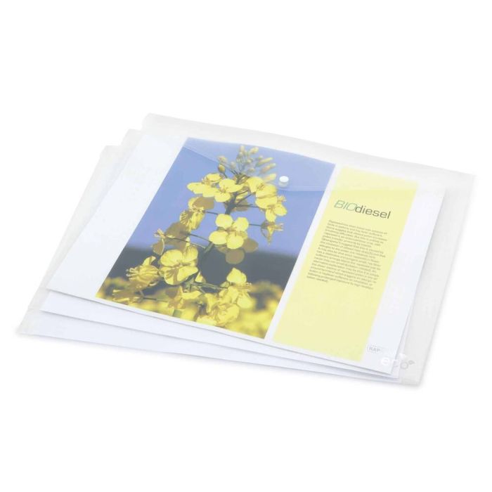Rapesco Eco A3 Popper Wallet Clear - Pack of 5 Rapesco Eco A3 Popper Wallet Clear - Pack of 5