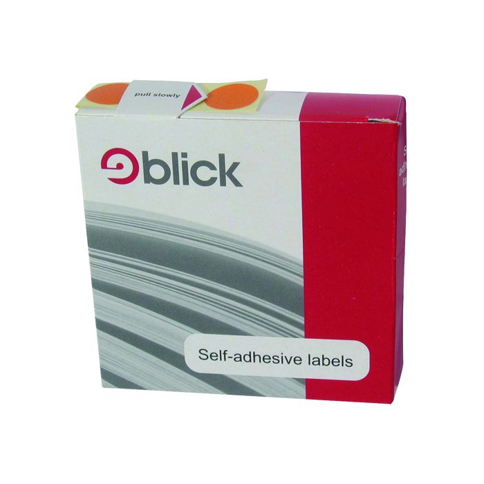 Blick Dispenser Labels 19mm Orange - Pack of 1280 Blick Dispenser Labels 19mm Orange - Pack of 1280