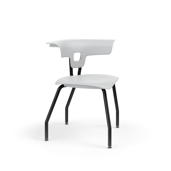 Ruckus 4 Leg Chair with Upholstery - Black Frame - Grey