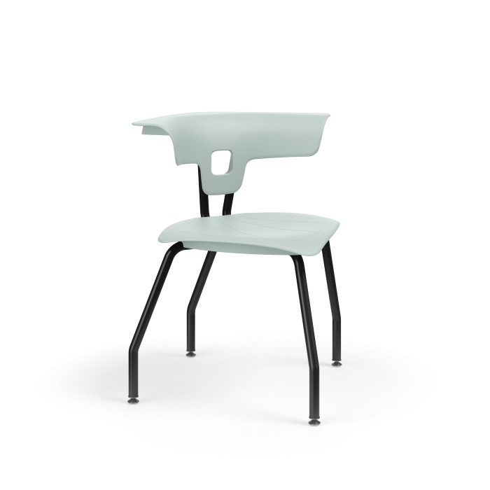 Ruckus 4 Leg Chair with Upholstery - Black Frame - Hazy Jade