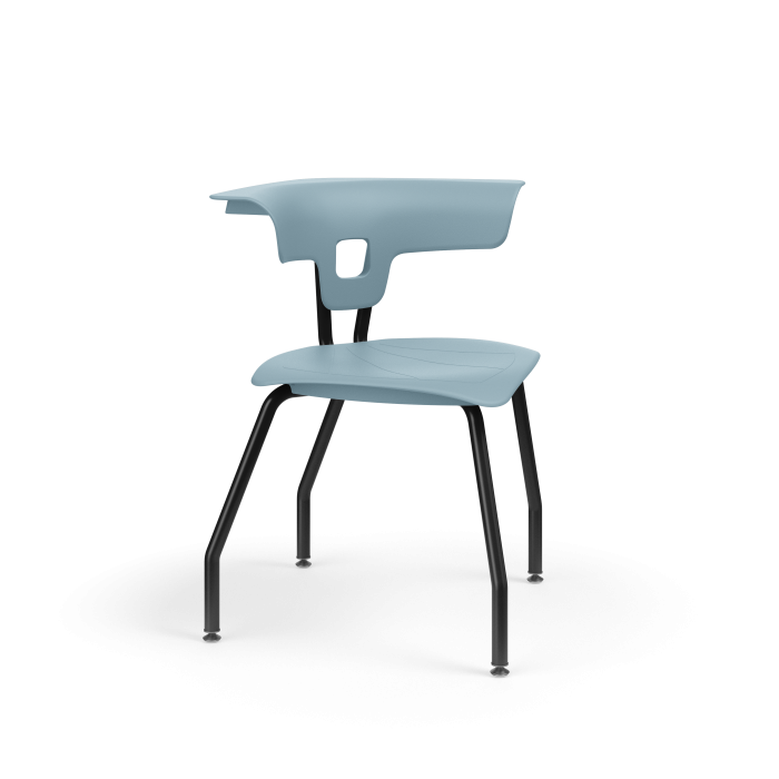 Ruckus 4 Leg Chair with Upholstery - Black Frame - Dark Teal