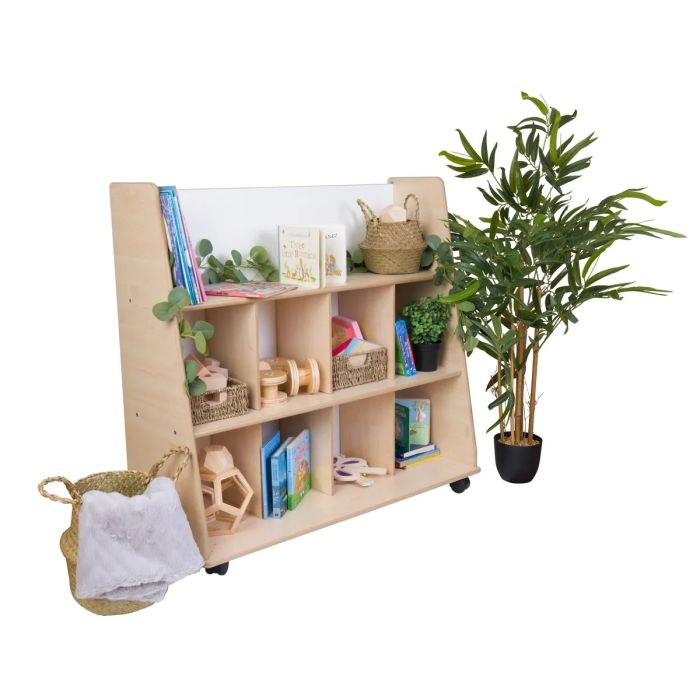 Duo Bookcase With Whiteboard Back - Maple