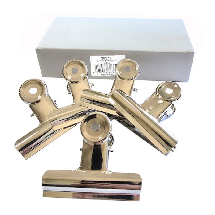 Bulldog clips nickle Plated 76mm Pack of 10
Bulldog clips nickle Plated 76mm Pack of 10