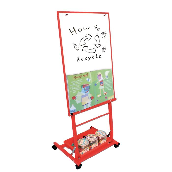 Single Boarded Mobile Easel 'Portrait Style' - Red Single Boarded Mobile Easel 'Portrait Style' - Red