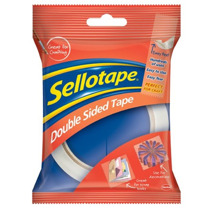 Sellotape Double Sided Tape - 12mm x 33m - 1 Roll Sellotape Double Sided Tape - 12mm x 33m - 1 Roll