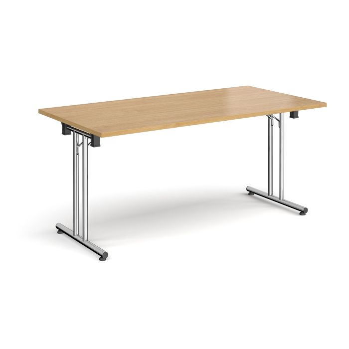 Folding Meeting Table 1600x800mm - Oak - Silver Frame Folding Meeting Table 1600x800mm - Oak - Silver Frame