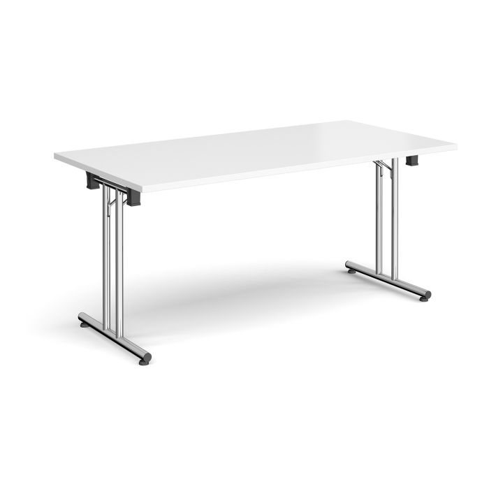 Folding Meeting Table 1600x800mm - White - Grey Frame