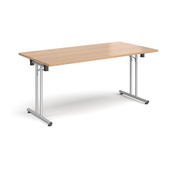 Folding Meeting Table 1600x800mm - Beech - Grey Frame
