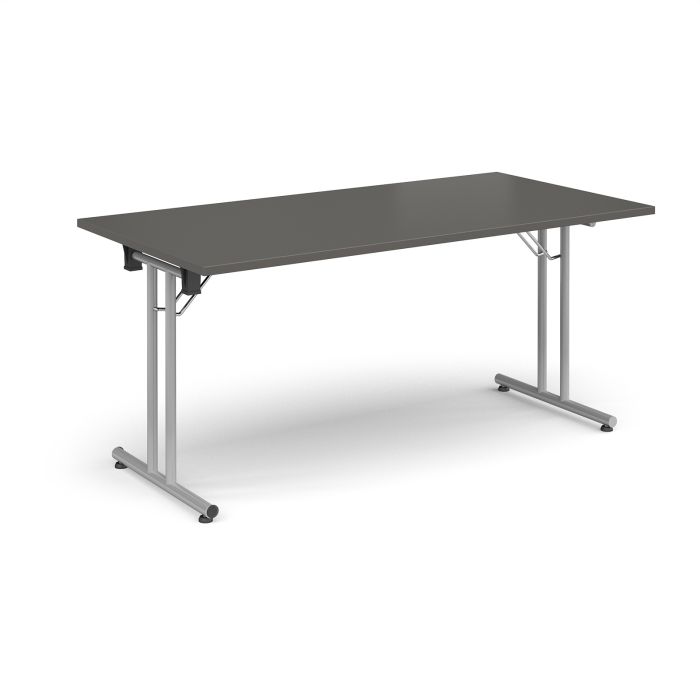 Folding Meeting Table 1600x800mm - Charcoal - Grey Frame
