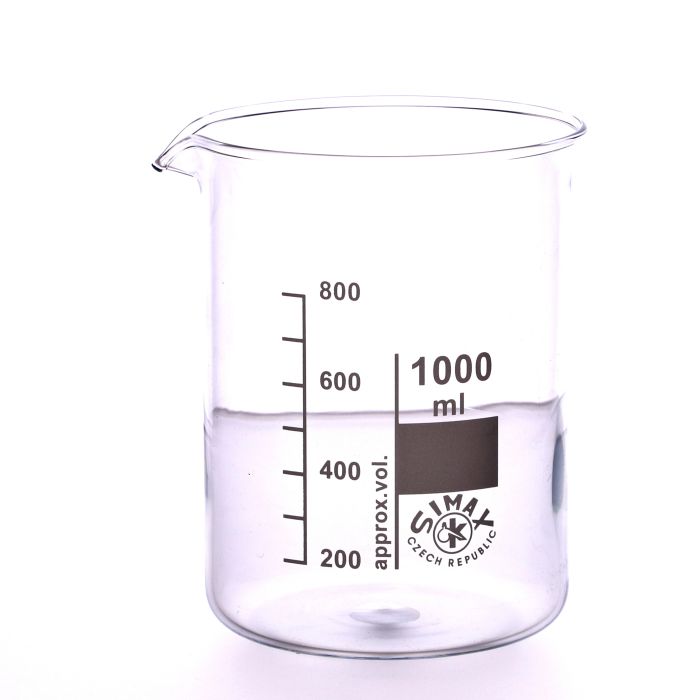 Simax Glass Beaker Squat Form - 1000ml - Pack of 10