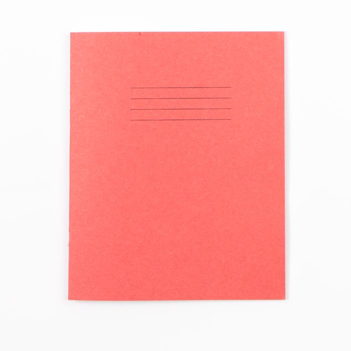 8" x 6.5" Exercise Book- 32 Page- 15mm Ruled- Red - Pk 100