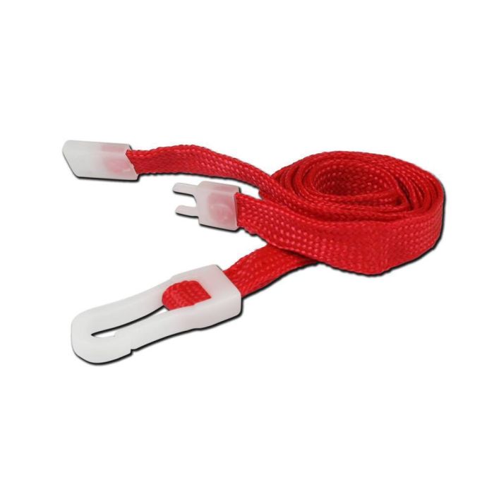 Standard Breakaway Lanyard 8mm - Red - Pack of 10