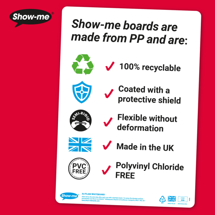 Show-me 10 A4 Gridded Boards Pens & Erasers