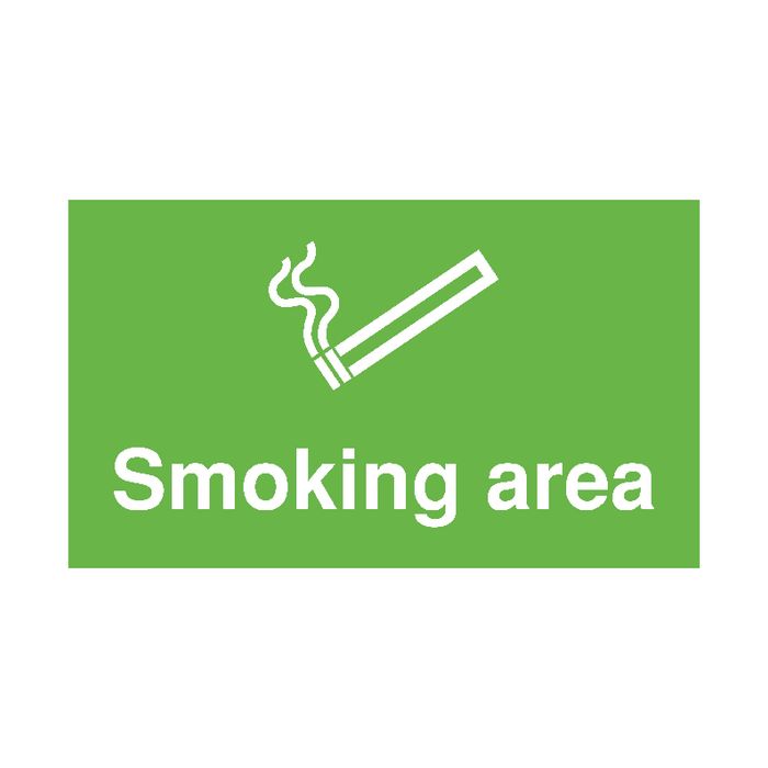 Smoking Area Sign 300 x 500mm PVC