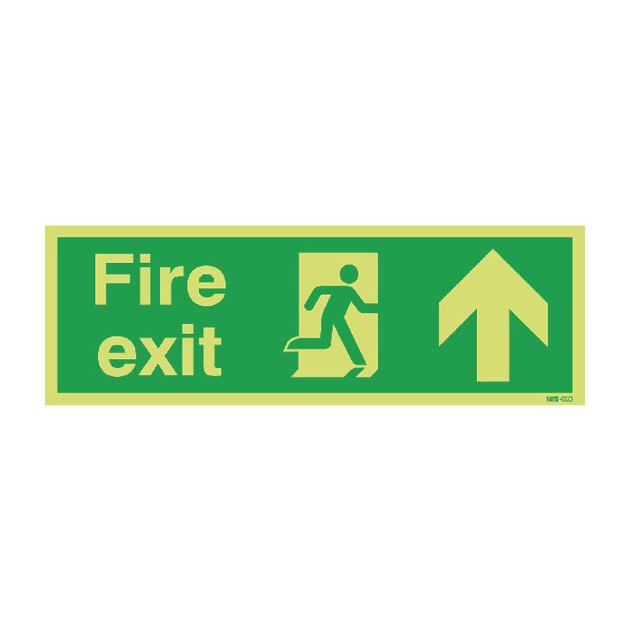 Fire Exit Niteglo Sign Up 150 x 450mm PVC
