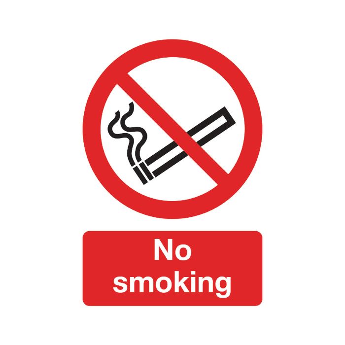 No Smoking Sign A5 PVC