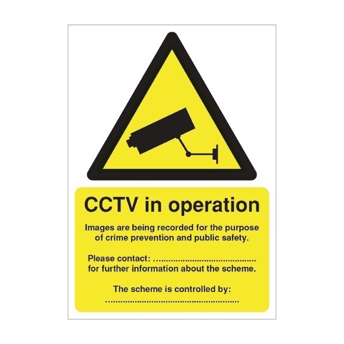 CCTV In Operation Data Protection Act Compliant Sign A5 PVC CCTV In Operation Data Protection Act Compliant Sign A5 PVC