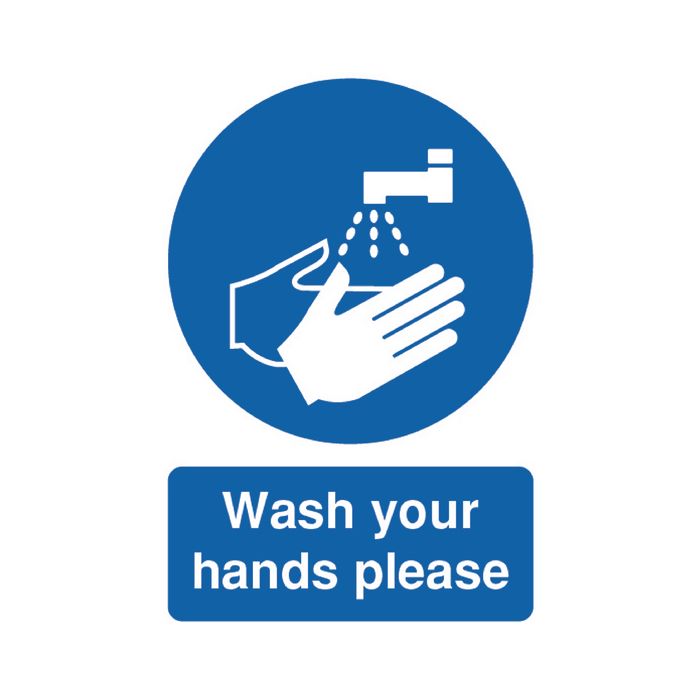 Wash Your Hands Please Sign A5 PVC Wash Your Hands Please Sign A5 PVC