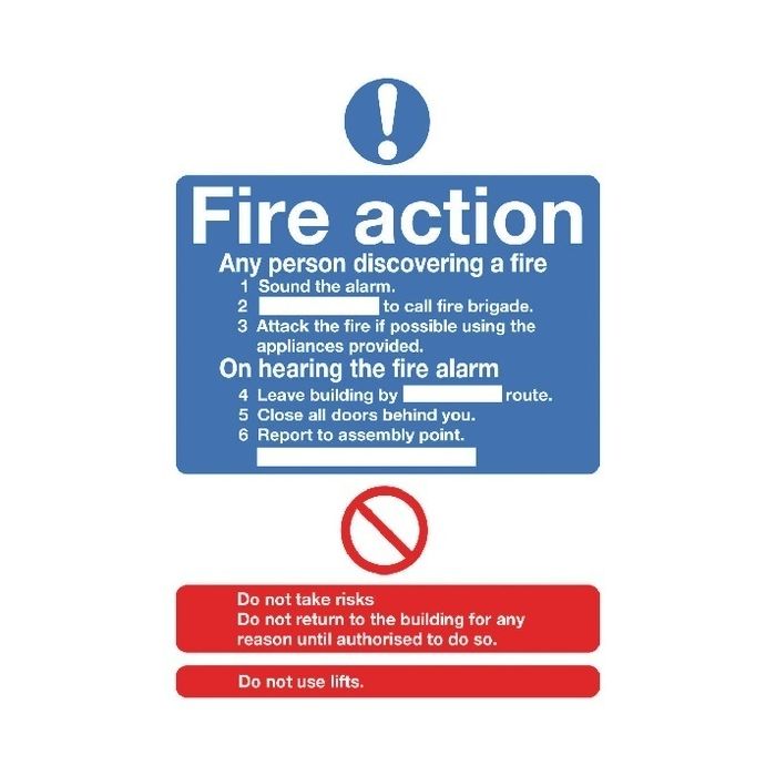 Fire Action Sign A5 S/A Fire Action Sign A5 S/A