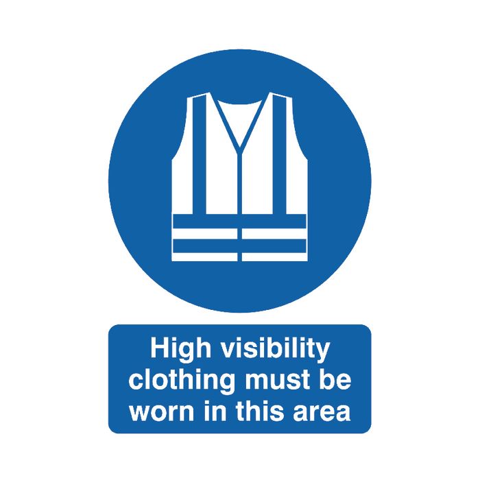 High Vis Clothing Must Be Worn In This Area Sign A4 PVC High Vis Clothing Must Be Worn In This Area Sign A4 PVC