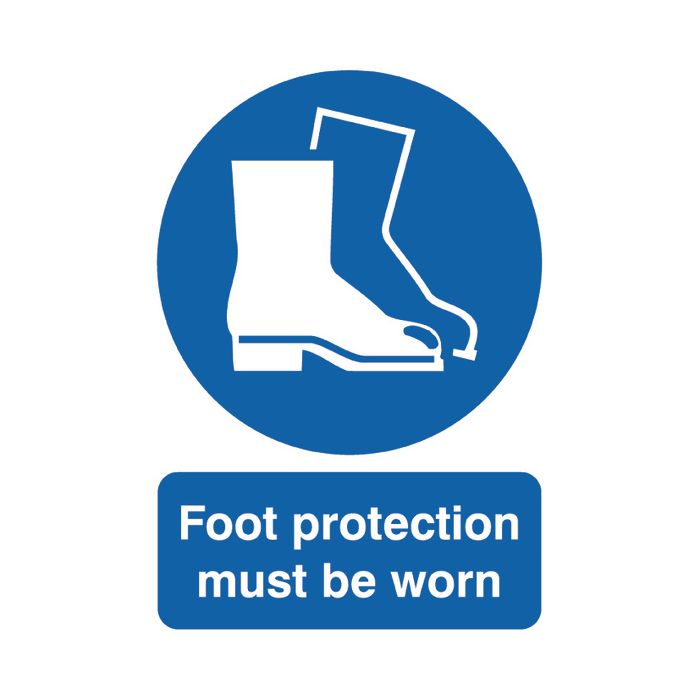Foot Protection Must Be Worn Sign A4 PVC Foot Protection Must Be Worn Sign A4 PVC