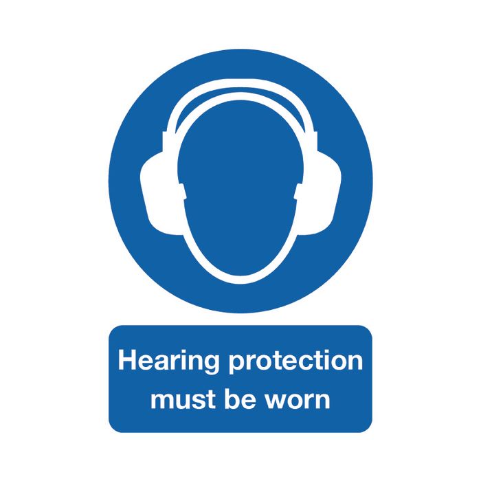 Hearing Protection Must Be Worn Sign A4 PVC Hearing Protection Must Be Worn Sign A4 PVC