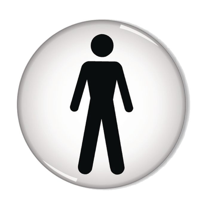 Men Symbol Domed Office Sign 60mm Diameter S/A Men Symbol Domed Office Sign 60mm Diameter S/A