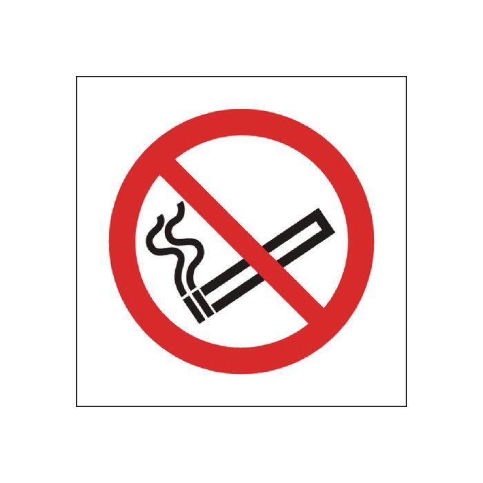 No Smoking Symbol Sign 100 x 100mm S/A - Pack of 5