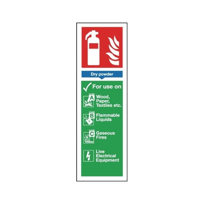 Dry Powder Fire Extinguisher Sign 280 x 90mm S/A