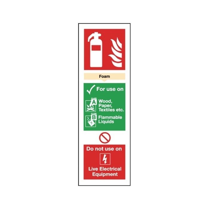 Foam Fire Extinguisher Sign 280 x 90mm S/A