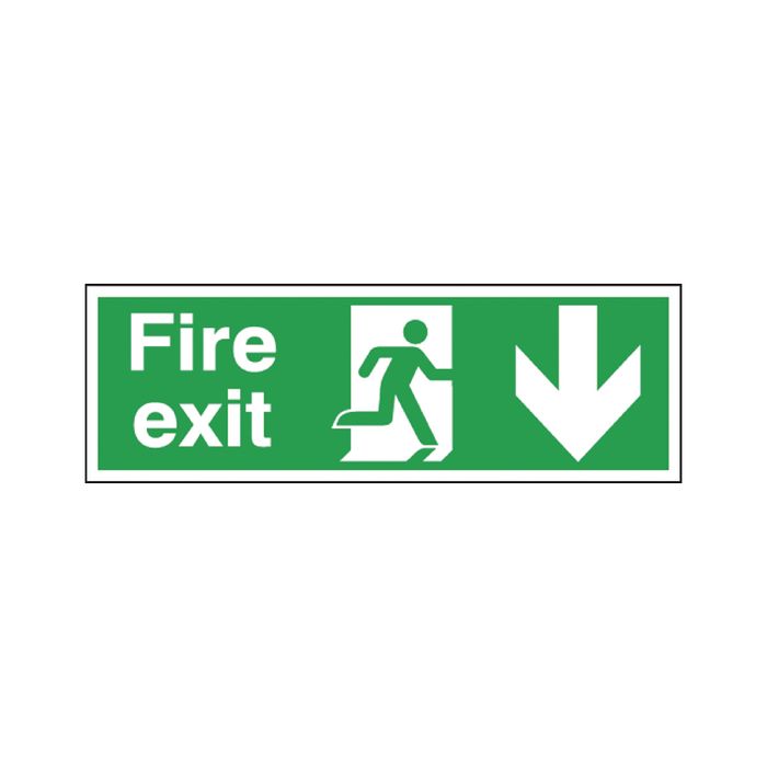 Fire Exit Sign Down 150 x 450mm S/A